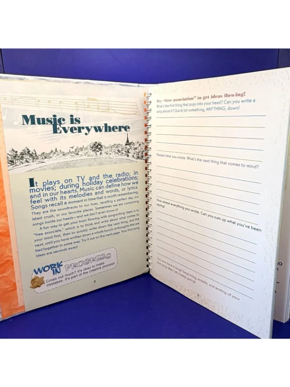 Scholastic Tangerine Press Songwriter Guided Journal 2002 Music Notebook w/Pen